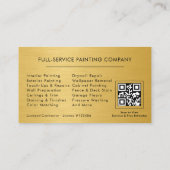 Custom Painter Painting Service Black Gold QR Code 名刺 (裏面)