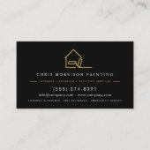 Custom Painter Painting Service Black Gold QR Code 名刺 (正面)