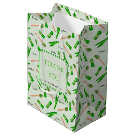 Custom Pandan Leaf Pattern Paper Bag ミディアムペーパーバッグ (正面アングル)