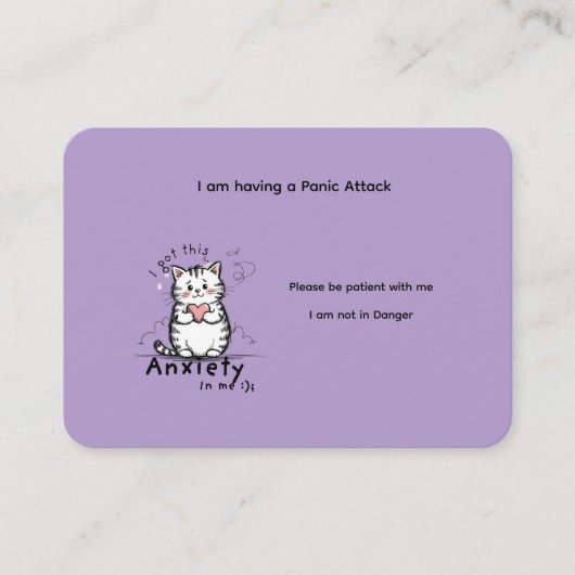 Custom Panic Attack Help Card  名刺 (正面)