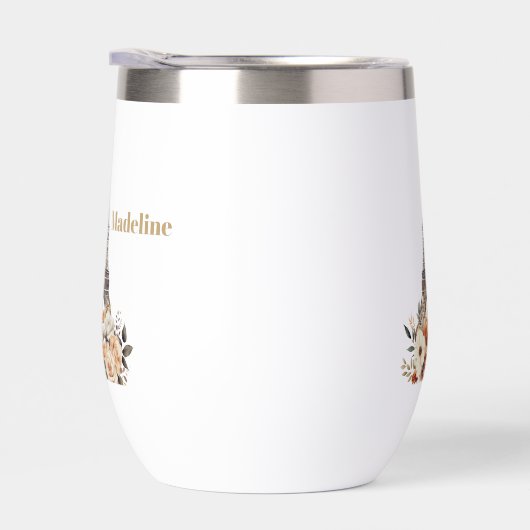 Custom Paris Eiffel Tower Beautiful Floral (右面)