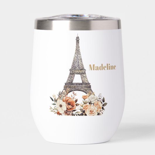 Custom Paris Eiffel Tower Beautiful Floral (正面)
