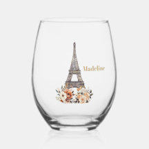 Custom Paris Eiffel Tower Beautiful Floral