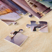 Custom Paris France Eiffel Tower Sunset Watercolor ジグソーパズル (側面)