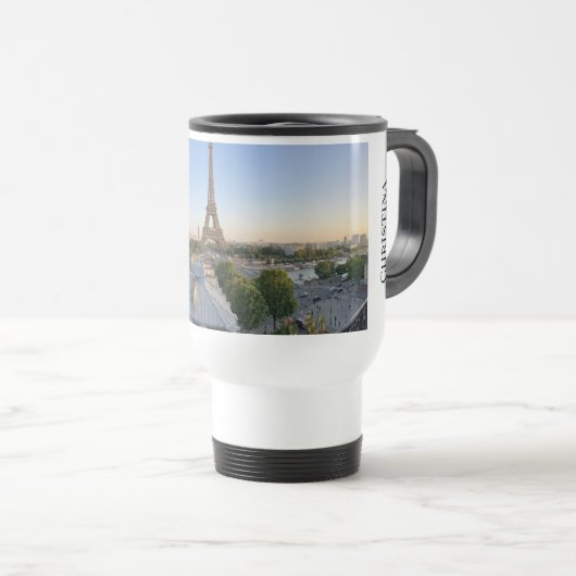 Custom  Paris panoramic skyline Travel  Mug トラベルマグ (正面右)