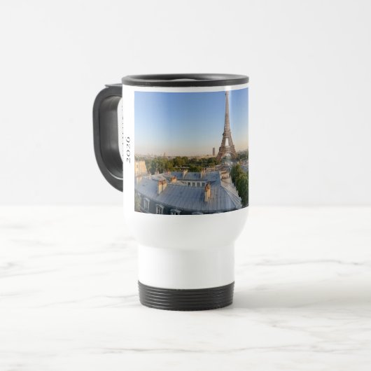 Custom  Paris panoramic skyline Travel  Mug トラベルマグ (正面左)
