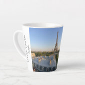 Custom Paris Panoramic Skyline View Eiffel Tower カフェラテマグ (左アングル)