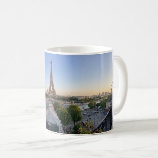 Custom Paris Panoramic Skyline View Eiffel Tower コーヒーマグカップ (正面右)