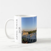 Custom Paris Panoramic Skyline View Eiffel Tower コーヒーマグカップ (左)