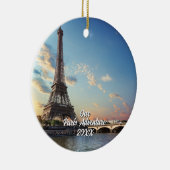 Custom Paris Travel Photo Christmas Tree セラミックオーナメント (右)