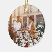 Custom Paris Travel Photo Christmas Tree セラミックオーナメント (左)