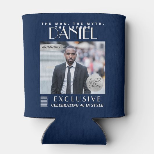 Custom Party Drink Cooler, Modern Magazine Cover 缶クーラー (裏面)