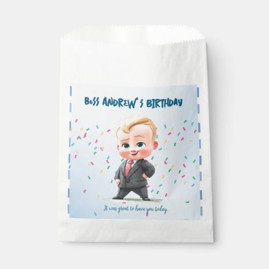 Custom Party Favor Bags for Boys Birthday フェイバーバッグ (正面)