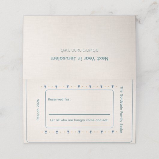 Custom Passover Modern Table Name Cards プレイスカード (外部開封)