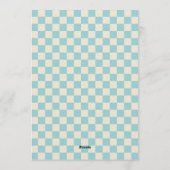 Custom Pastel Blue Checkered Birthday Party 招待状 (裏面)