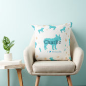 Custom Pastel blue french bulldog throw pillow クッション (椅子)