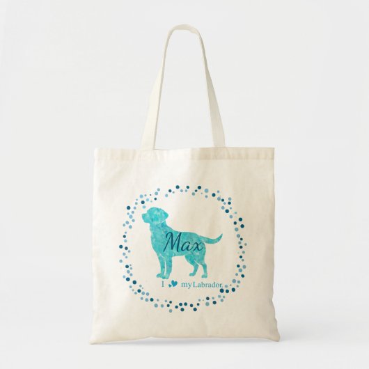 Custom pastel blue labrador retriever tote bag トートバッグ (正面)
