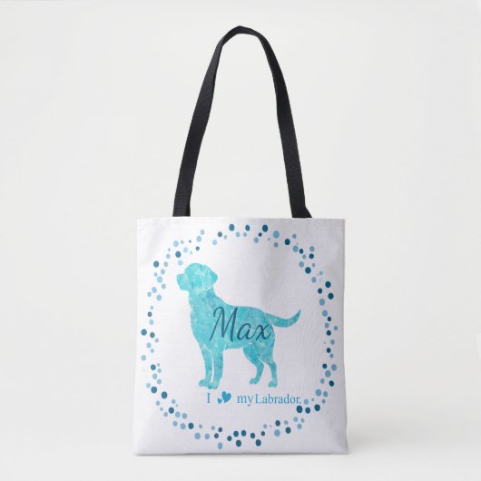 Custom pastel blue labrador retriever tote bag トートバッグ (正面)