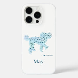 Custom Pastel Blue Poodle Silhouette customizable iPhone 16 Proケース