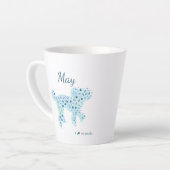 Custom Pastel Blue Poodle Silhouette Mug カフェラテマグ (左アングル)