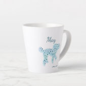 Custom Pastel Blue Poodle Silhouette Mug カフェラテマグ (右アングル)
