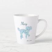 Custom Pastel Blue Poodle Silhouette Mug カフェラテマグ (右)