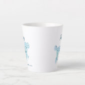 Custom Pastel Blue Poodle Silhouette Mug カフェラテマグ (正面)