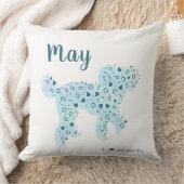 Custom Pastel Blue Poodle Silhouette Throw Pillow クッション (ブランケット)