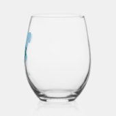 Custom Pastel Blue Poodle Silhouette Wine Glass ステムなしワイングラス (左)