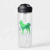 Custom Pastel Blue Shiba Inu Silhouette Bottle ウォーターボトル (正面)