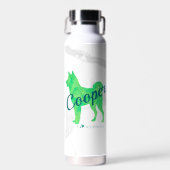 Custom Pastel Blue Shiba Inu Silhouette Bottle ウォーターボトル (正面)