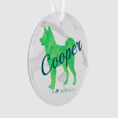 Custom Pastel Blue Shiba Inu Silhouette Ornament オーナメント (正面)