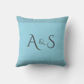 Custom Pastel Blue Throw Pillow | Name & Initials クッション (裏面)