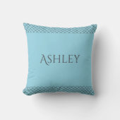 Custom Pastel Blue Throw Pillow | Name & Initials クッション (正面)