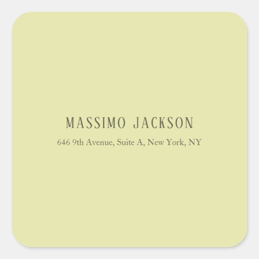 Custom pastel color personalized minimalist name スクエアシール (正面)