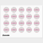Custom Pastel Cupcake Topper Name Sticker Sheet ラウンドシール (シート)