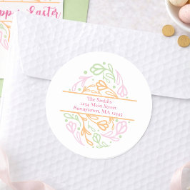 Custom Pastel Easter Egg Return Address Labels スクエアシール