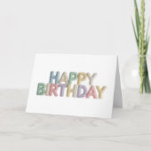 Custom Pastel Felt Letters Happy Birthday Card サンキューカード (正面)