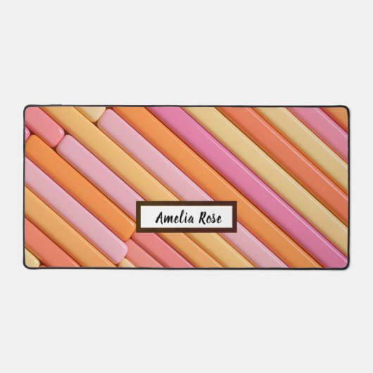 Custom Pastel Geometric Desk Mat – Abstract Modern デスクマット (正面)