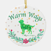 Custom Pastel Green Labrador Retriever Christmas セラミックオーナメント (正面)