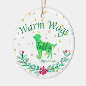 Custom Pastel Green Labrador Retriever Christmas セラミックオーナメント (左)