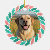 Custom Pastel Green Labrador Retriever Christmas セラミックオーナメント (裏面)