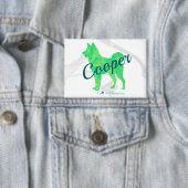 Custom Pastel Green Shiba Inu Silhouette Badge 缶バッジ (インサイチュ)