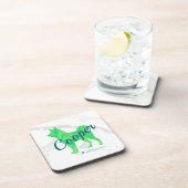 Custom Pastel Green Shiba Inu Silhouette  Coaster コースター (右側)