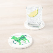 Custom Pastel Green Shiba Inu Silhouette  Coaster コースター (側面)