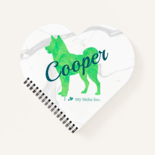 Custom Pastel Green Shiba Inu Silhouette  Notebook ノートブック