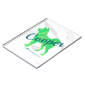Custom Pastel Green Shiba Inu Silhouette Notebook ノートブック (左側)