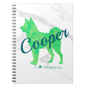 Custom Pastel Green Shiba Inu Silhouette  Notebook ノートブック