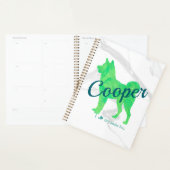 Custom Pastel Green Shiba Inu Silhouette  Notebook プランナー手帳 (ディスプレー)