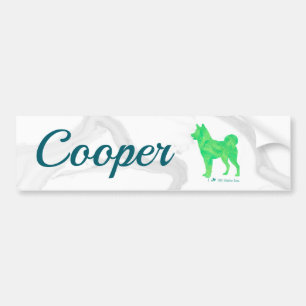 Custom Pastel green Shiba Inu Silhouette Sticker バンパーステッカー